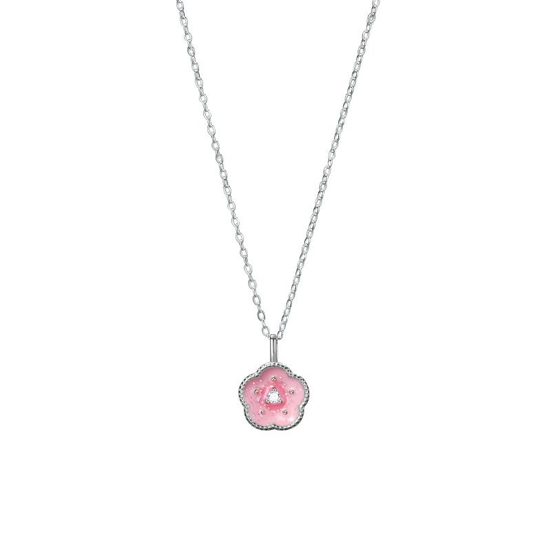 Small Peach Blossom Luck Necklace Women's Light Luxury Plum Blossom Pendant Korean Small Fresh Flower Fairy Korean Edition Women's Jewelry