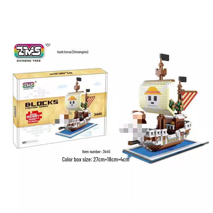 

ZMS 3446 Qianyang Micro-Drill Building Blocks: Pirate Ship Toys