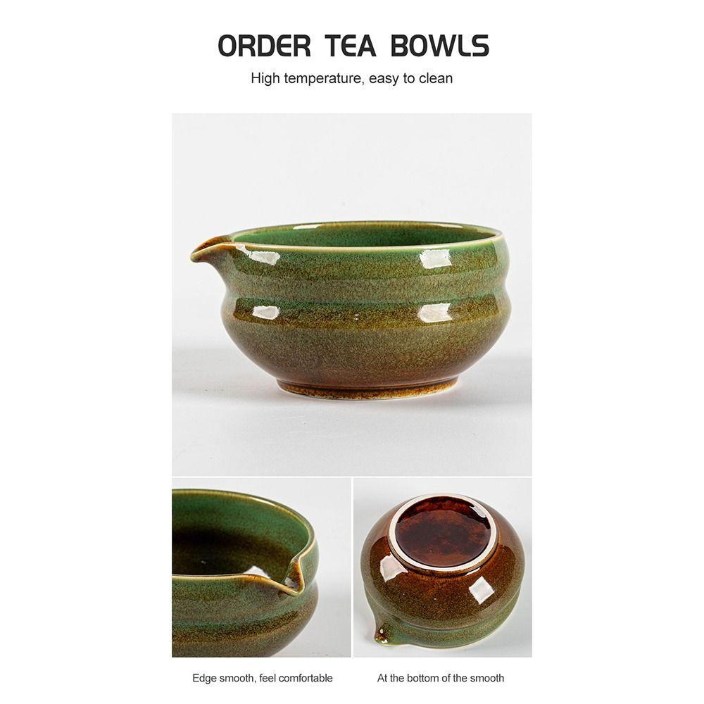Ceramic Matcha Bowl Set Smooth Kiln Discoloration Matcha Whisk Stand Large Capacity High Temperature Resistant Tea Ceremony Tool