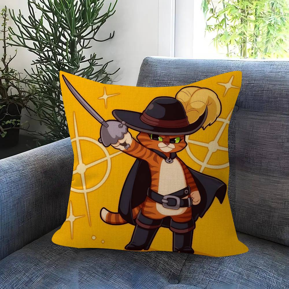 Movie P-Puss Anime In B-Boots Cushion Cover Pillow Cover Decor Pillowcase Printed Cushion Case For Couch