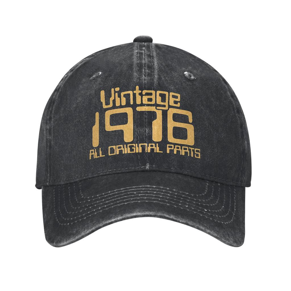 Mężczyźni Kobiety Urodzeni w 1976 roku vintage wiek 50 lat zabawny 50. urodziny Czapka Akcesoria Czapka z daszkiem Vintage Snapback Hat