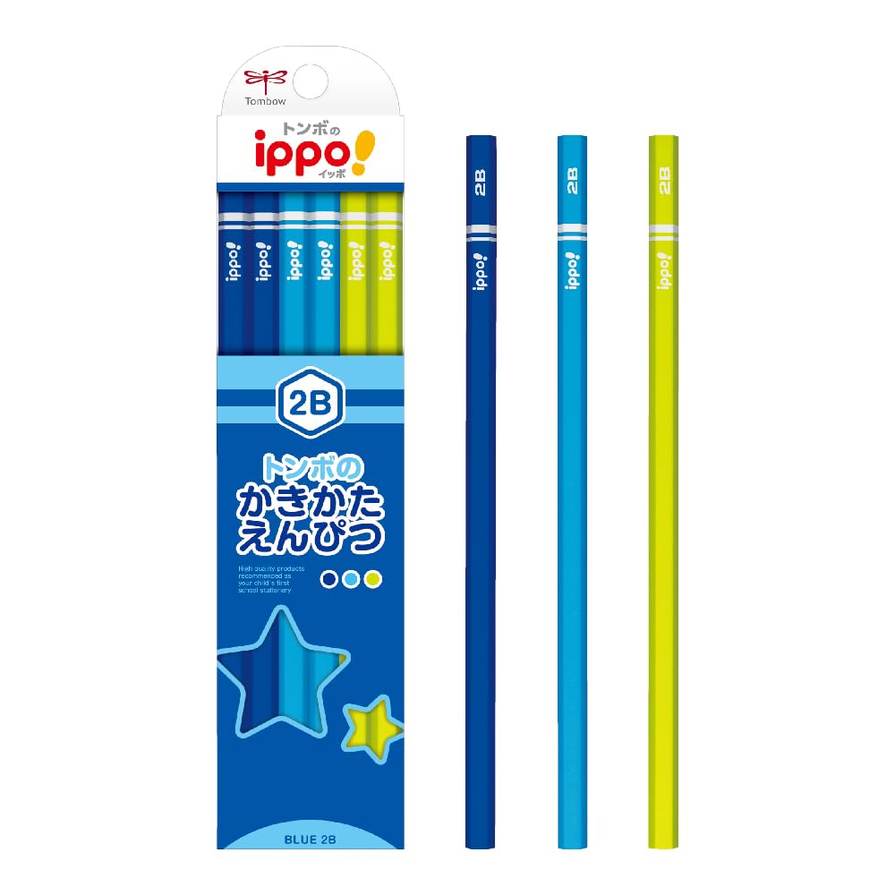 Tombow ippo! Простой синий карандаш для письма 2B - Идеально подходит для школьных и офисных принадлежностей