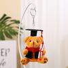 12cm Glasses Bear Doctor Bear Plush Toy Cartoon Bag Hanging Pendants Graduation Gift  Graduation