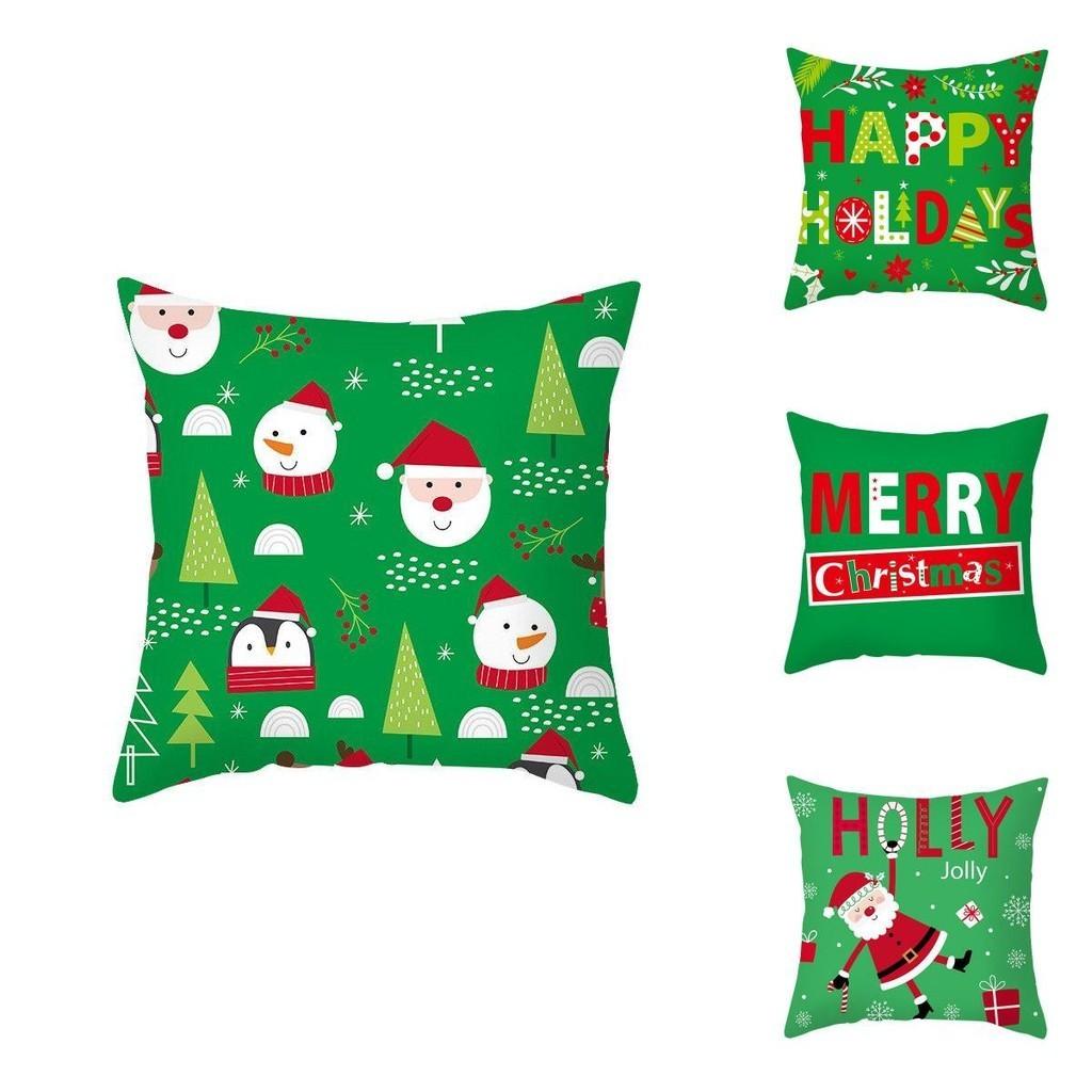 Festive 18 Inch Merry Christmas Cushion Cover Showcasing Cheerful Santa Claus Motif
