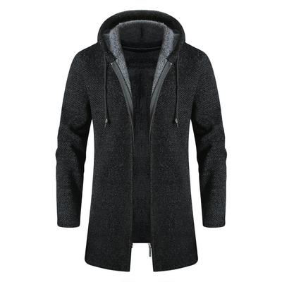 Cárdigan de Chenilla con Capucha para Hombre Otoño/Invierno con Suéter de Punto Grueso Forrado de Terciopelo