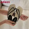 Fashion Footwear Slides Women Flats Slippers Shoes Summer Beach Female Flip Flops Fashion Square Toe Ladies Flats Slippers Sandals Shoes