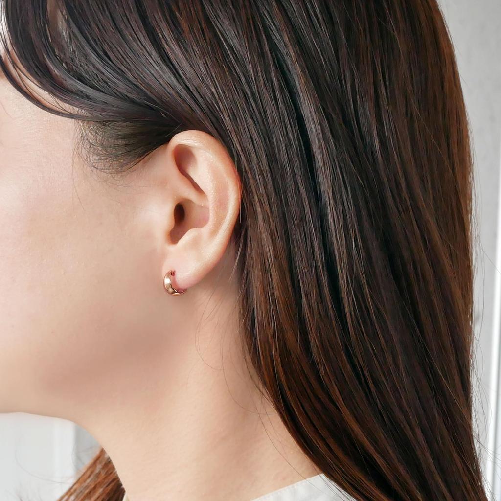 Vendome Aoyama Earrings K18 Pink Gold Basic Hoop AGAA1223 PG [Official] (Small)