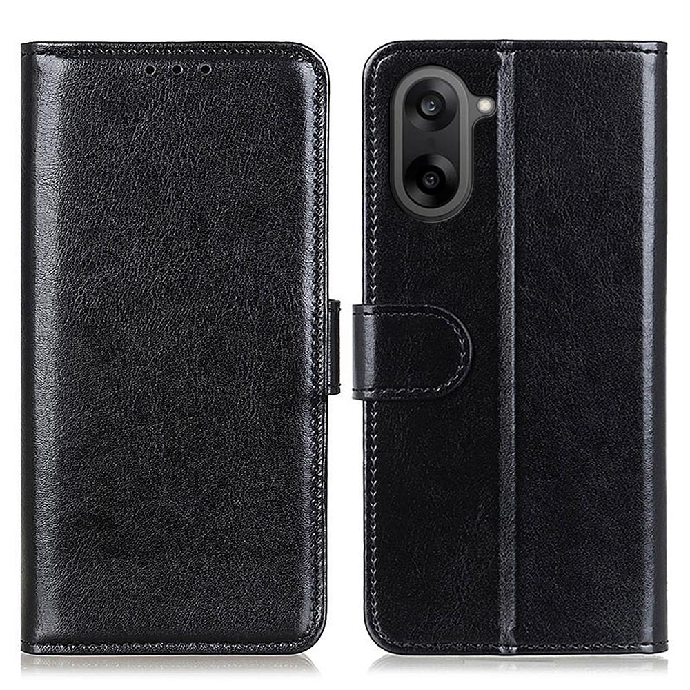 

For OnePlus Nord CE5 5G Case Crazy Horse Texture PU Leather Phone Stand Cover Black