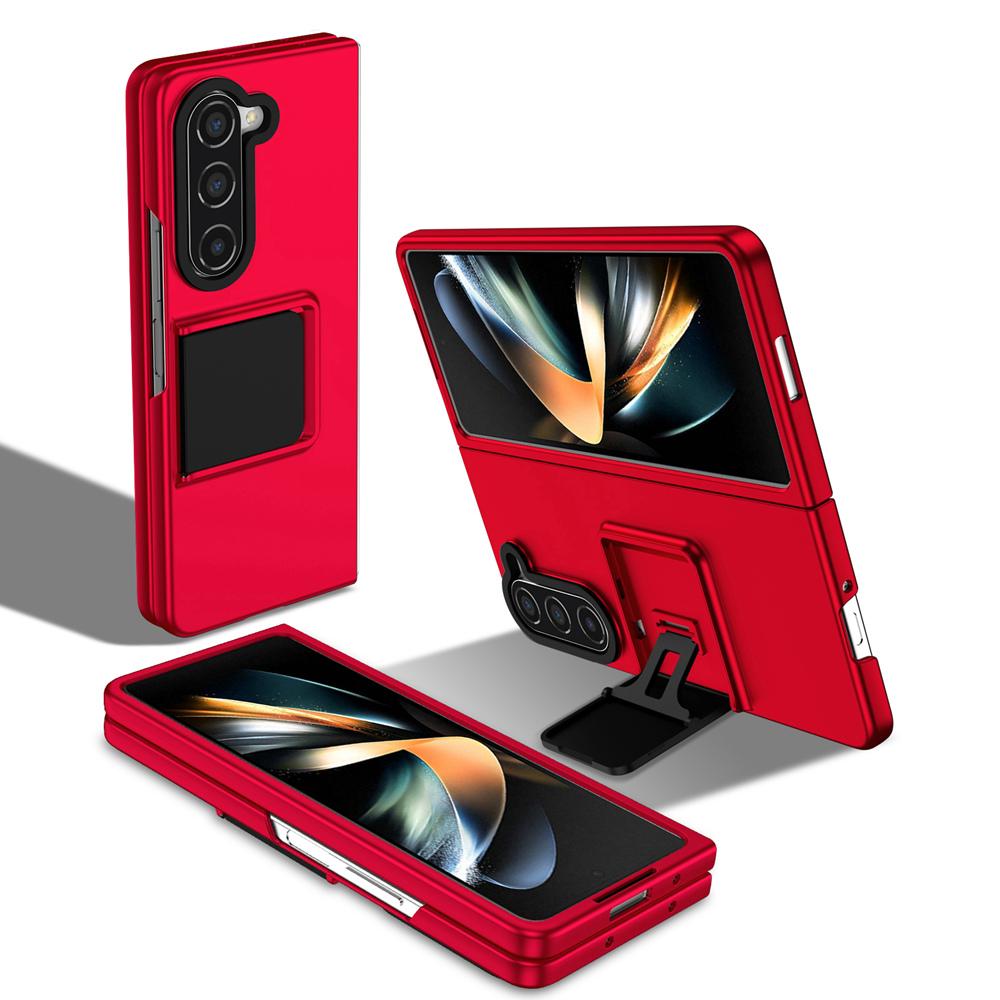 

KEYSION Luxury Live Stand Case для Samsung Galaxy Z Fold 5 5G ПК протиударна задня кришка для телефону для Samsung Galaxy Z Fold 5 4 3 5G for Galaxy Z Fold 4 червоний