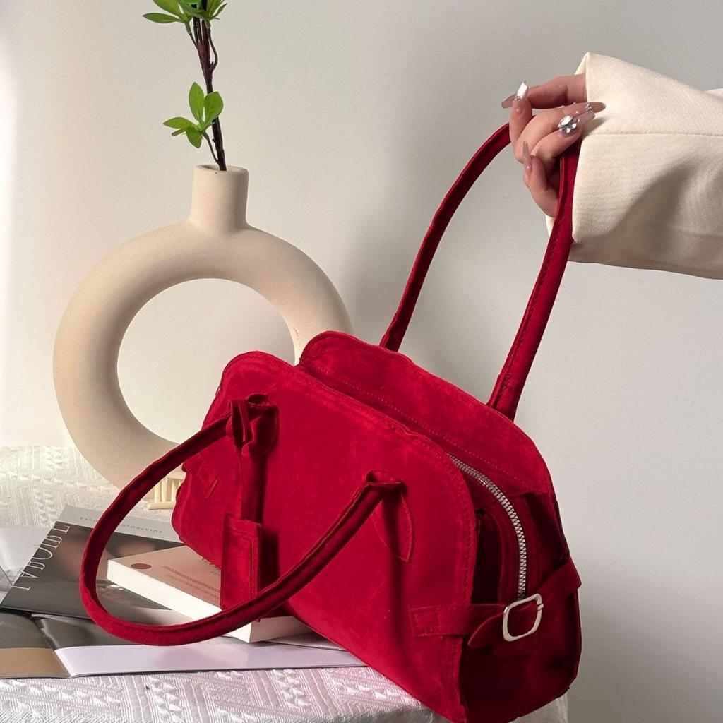 Retro červená svatební taška dámská nová trendy prémiová textura niche dojíždějící matná kůže přenosná taška přes rameno