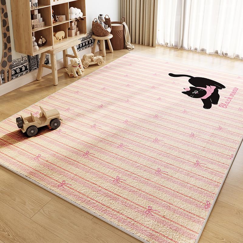 Modern Minimalist Style Carpets for Living Room Cartoon Children's Room Rug Home Lounge Soft Floor Mat Pink Bedroom Decor Carpet