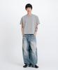 LEMAIN SECOND Crop Plain Oversized Short Sleeve T-Shirt [Melange Gray]