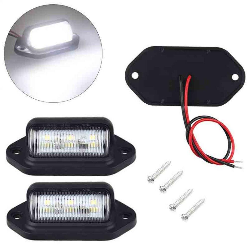 2Pcs 12V-24V LED License Plate Light Waterproof Side Lamp Step Bulbs Tail Lamp Van Installation