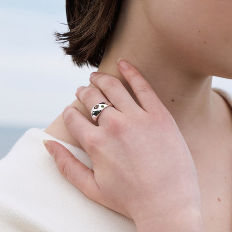 

ma.mo smoky quartz and peridot ring matte