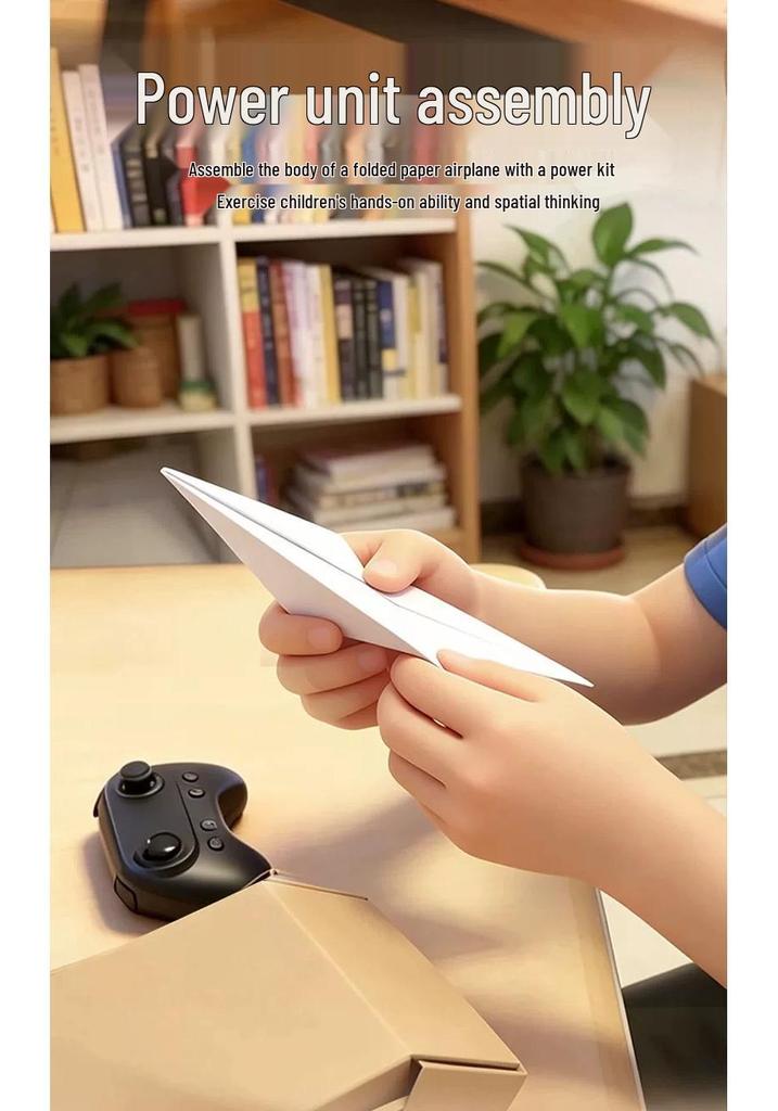 Remote Control Paper Airplane - DIY Electric RC Model for Students, Outdoor Shockproof Science Kit, Durable Handmade Origami.