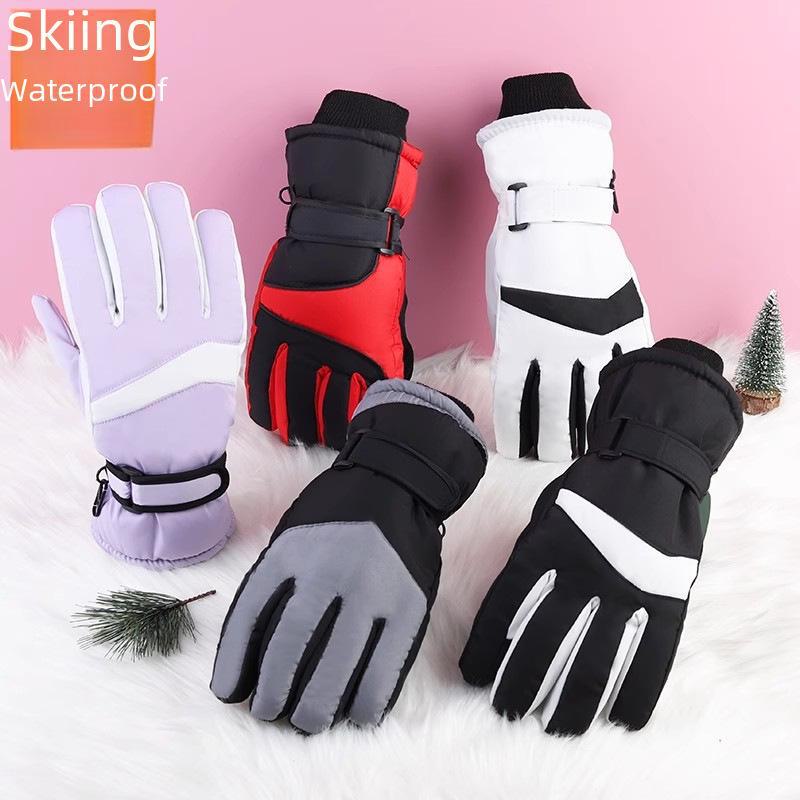 

Перчатки Kazimeng Winter Unisex Coldproof Waterproof Non-Slip для велоспорта/катания на лыжах с сенсорным экраном Men s 01; One Size серый/чёрный