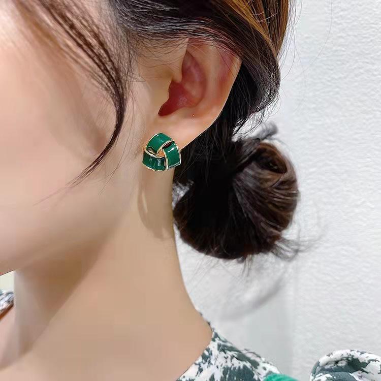 High-End Enamel Drip Stud Earrings: Autumn/Winter 2021 Trendy Niche Design