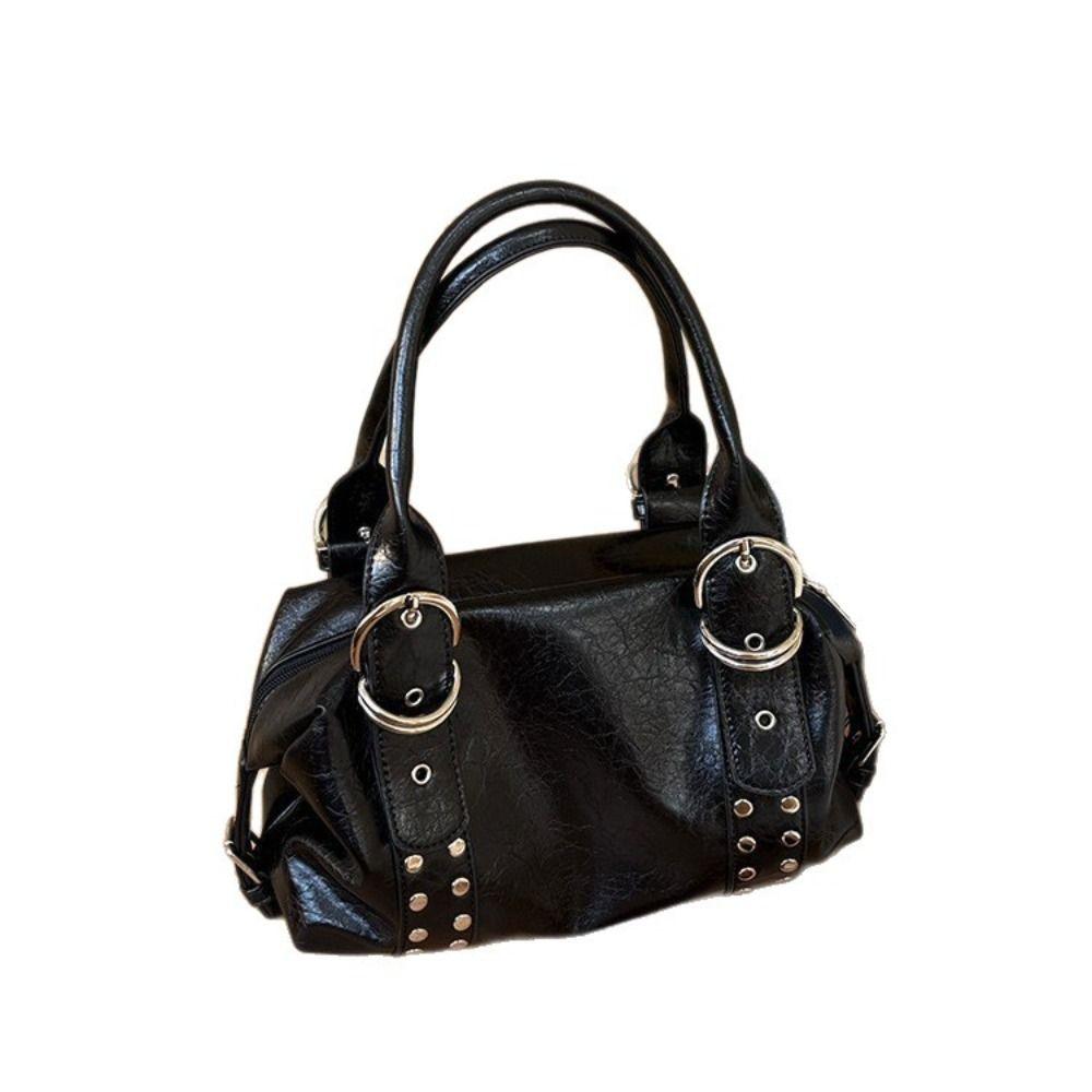 Spicy Girl Vintage Underarm Bag Y2K Motorcycle Bag Portable Retro Rivet Shoulder Bag  Girls