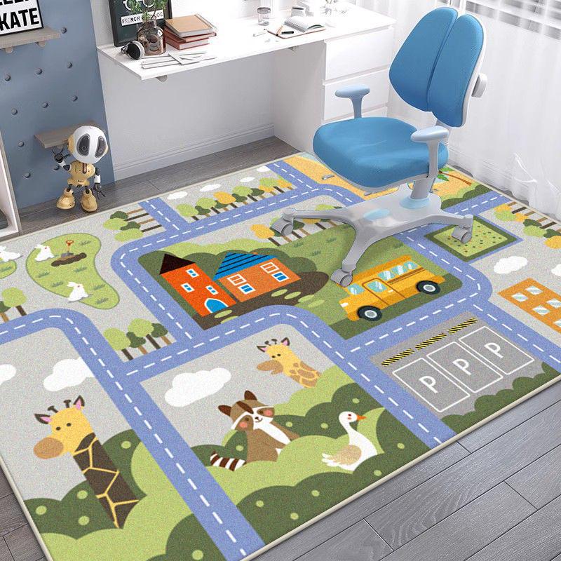Modern Cute Cartoon Carpet Children's Room Decor Rug Fluffy Easy Cleaning Non-slip Mat for Kids Big Size Living Room Carpets