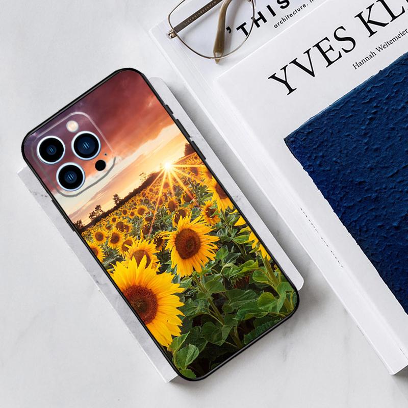 Sunflower Floral Case For iPhone 17 Air 15 14 11 16 Pro Max 13 12 Mini 15 16 Plus 16e Funda Silicone Cover