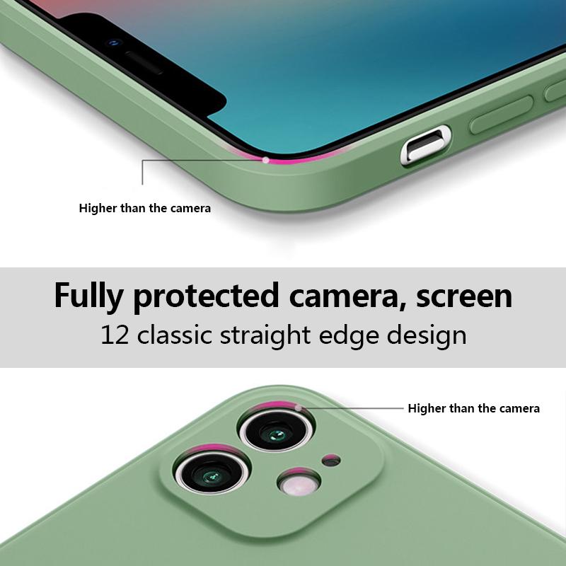 Original Square Liquid Silicone Phone Case For IPhone 13 14 12 11 Pro Max Mini X XR XS Max 7 8 6s Plus Shockproof Soft Case