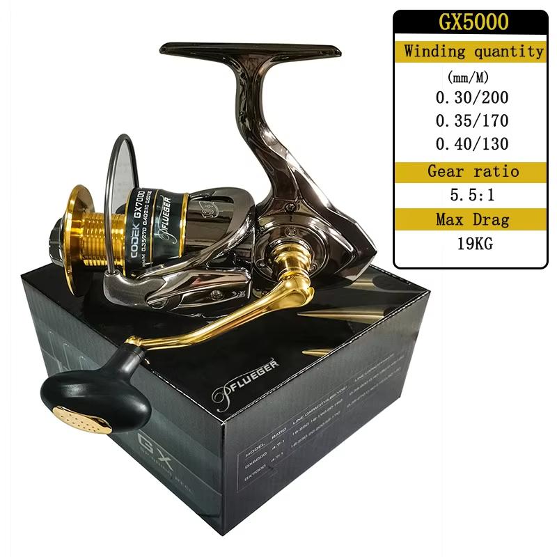 New All-metal Rocker Spool Flueger Fishing Reel 25KG High-speed Rotating Accessories Seawater and Fishing Long-distance Casting 2000-7000 Series