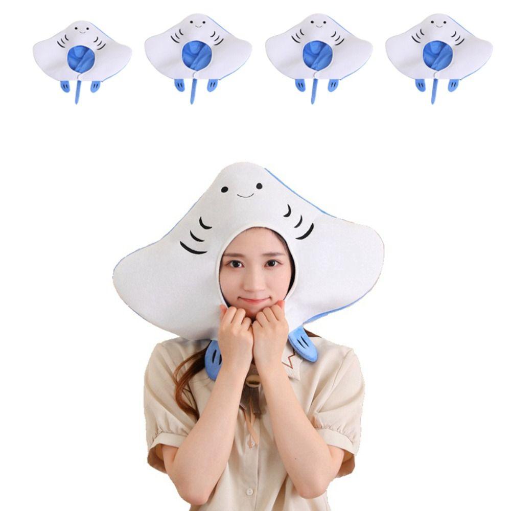 Funny Stingray Costume Hat Cute Performance Hat Cartoon Fish Headgear  Halloween Cosplay