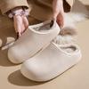 Winter New Velvet Warm Indoor Home Outdoor Simple Design Solid Color Comfortable Couple's Soft Soled Thin Shoes