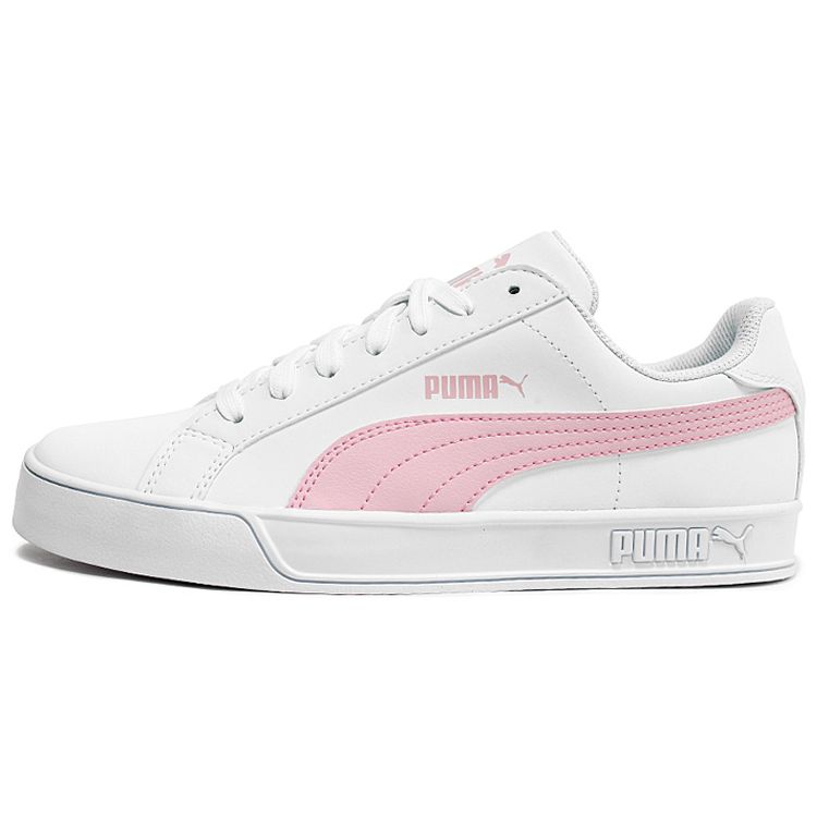 Puma Smash Vulc Casual Durable Lightweight Low-Top Skate Shoes Women Sneakers White Pink 359622-15