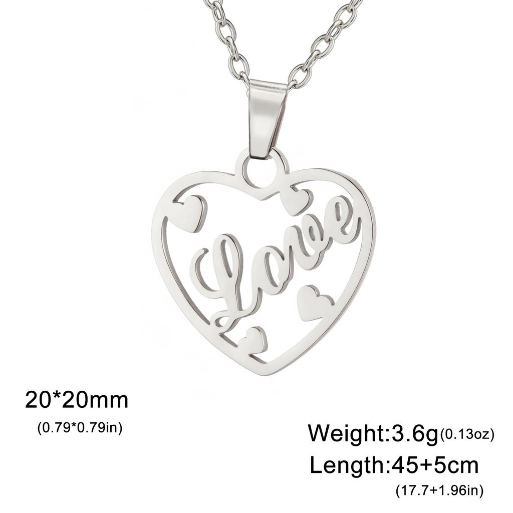 NANA MOM HOPE LOVE DREAM Pendant Stainless Steel Necklace Men and Women Fashion Valentine's Day Gift Jewelry Gift