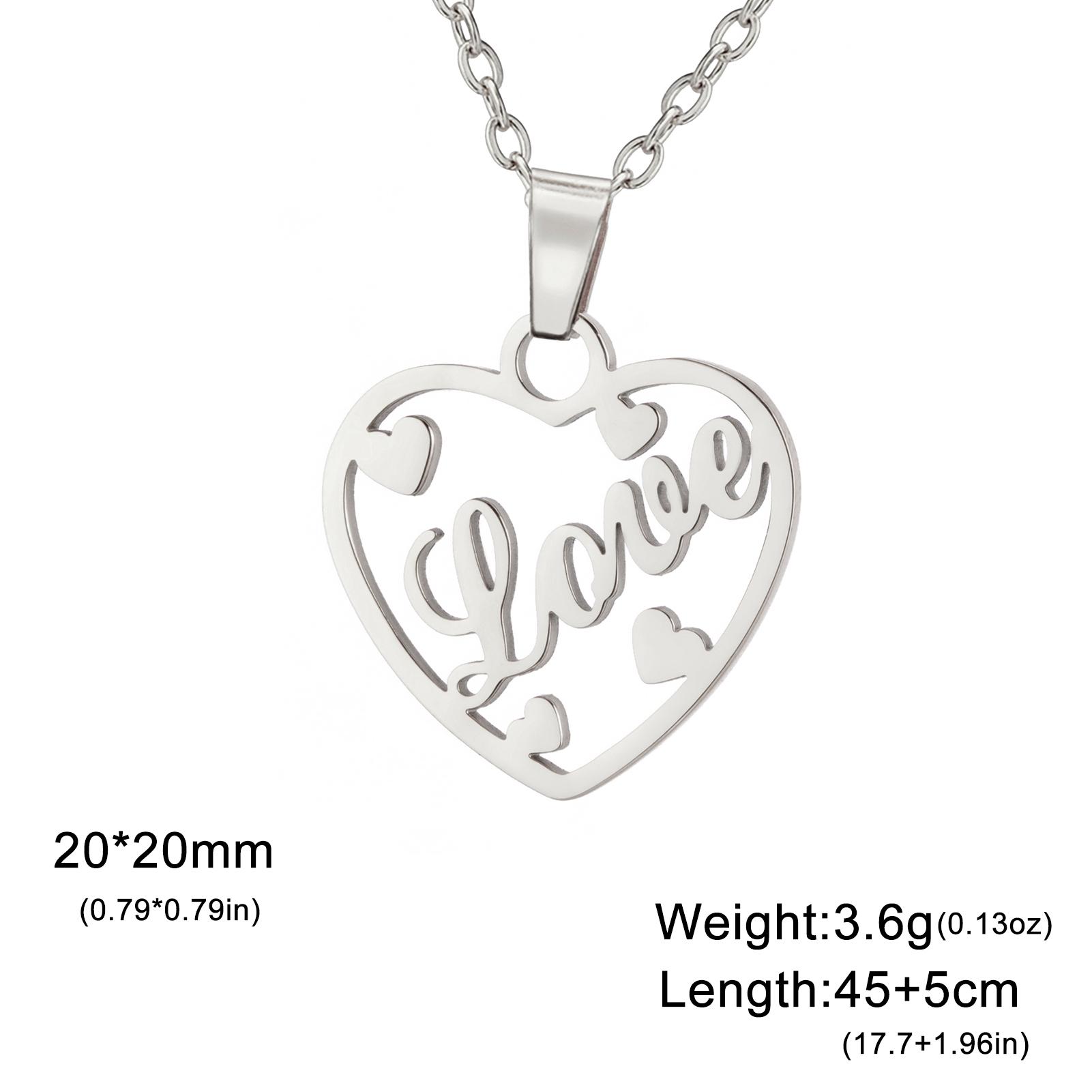 

Lemegeton Love Heart Necklace Stainless Steel Jewelry Couple Tiny Love Hearts Letters Choker for Girlfriend Valentine s Day Gift