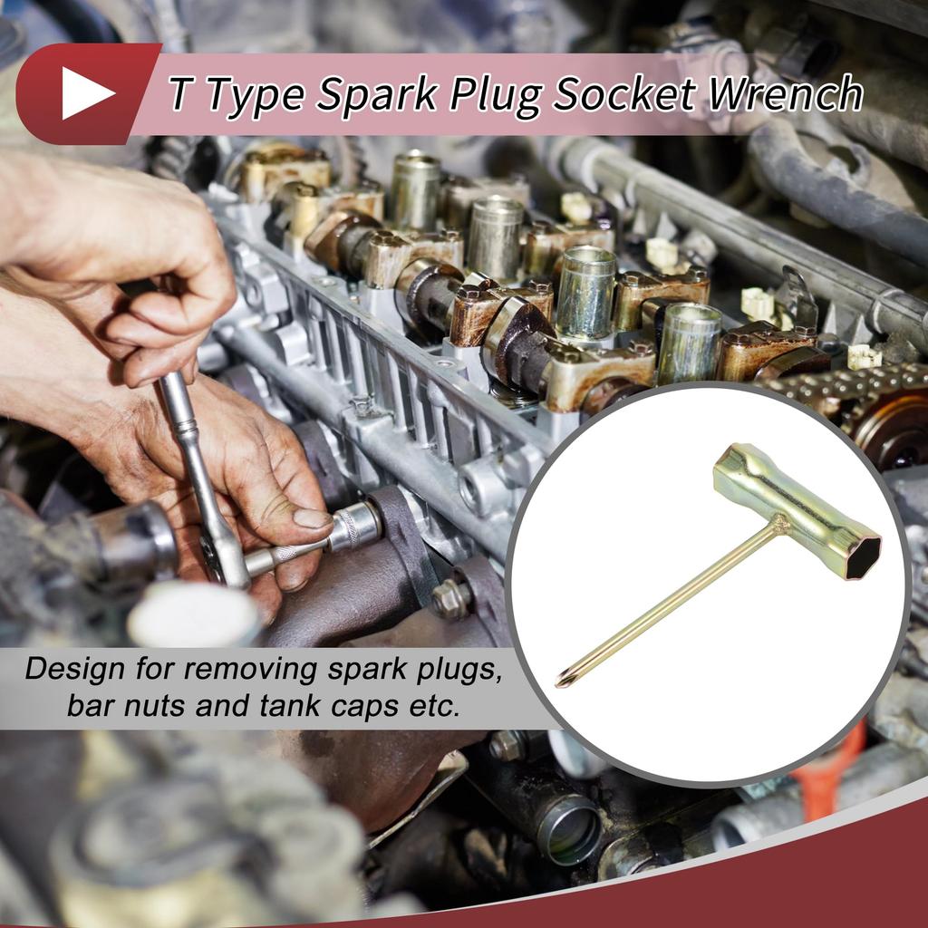 HEROFFIX 1PC T Type Spark Plug Socket Wrench Durable Spanner Socket Remover 10.8x7.3cm High