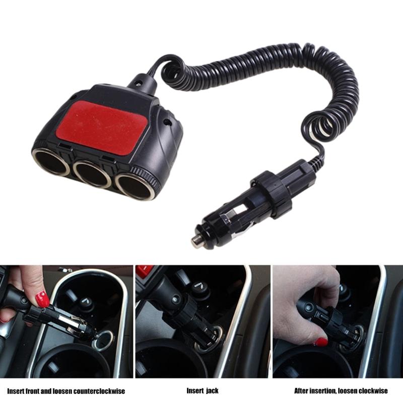 3 Socket Charging Adapter Splitter Car Charger Adapter with Secure Locking Extender Car Charger Adapter for Phone