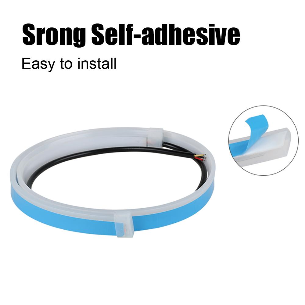 Wodoodporna elastyczna 1 para samochodów LED DRL stylizacja samochodu światło hamowania kierunkowskaz światło do jazdy dziennej przepływ