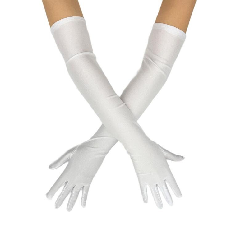 

Dancing Party Gloves Elegant Long Gloves Wedding Bridal Gloves for Formal Event білий