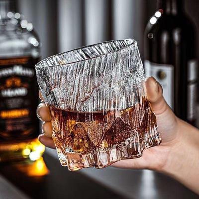Black Ice Luxury Hammered Pattern Whiskey Glass - High Appearance Creative KTV Wine Glass