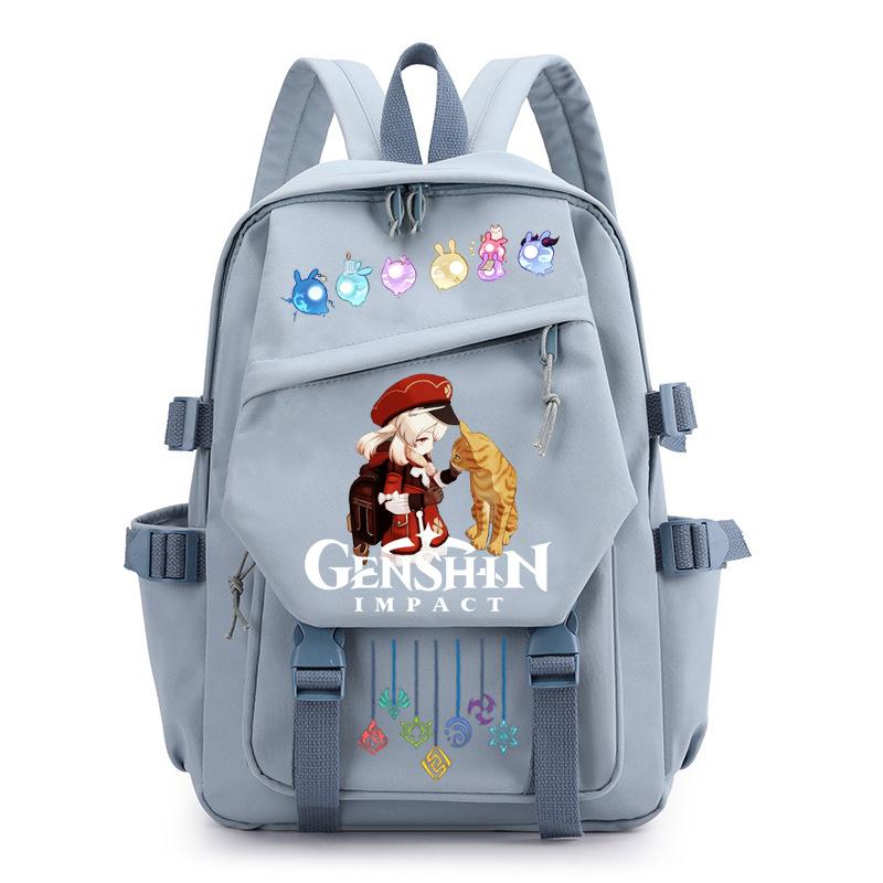 Mochila Escolar Estudante Viagem Caderno Presente para Crianças Bolsa Genshin Impact