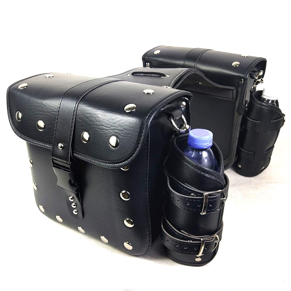 

ZSADZS Waterproof Saddle Bags for Set of Large Capacity Side Motorcycle Tool Suitable for Motorcycles, 2, Bags, Black, Bags, Honda, Suzuki, Davidson,