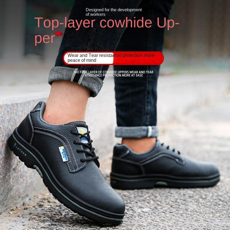 Labor Insurance Shoes Men's Anti-smash and Anti-puncture Plastic Bag Head Rubber Sole Insulating Safety Shoes