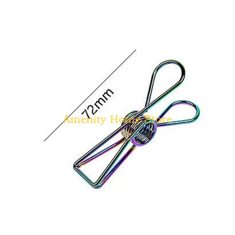 F26C 20 Pcs Multipurpose Clothespins Steel Wire Clips Drying Pegs Clamps for Clothes/Snack Bags/Outdoor/Kitchen/Office