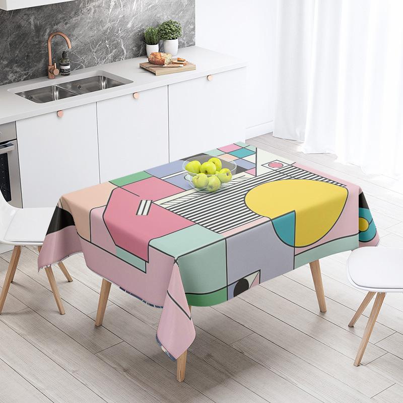 Abstract Geometrisch Tafelkleed Waterdicht Vlekbestendig Feestdecoratie Restaurant Cafe Eettafel Tafelkleden 180x145cm