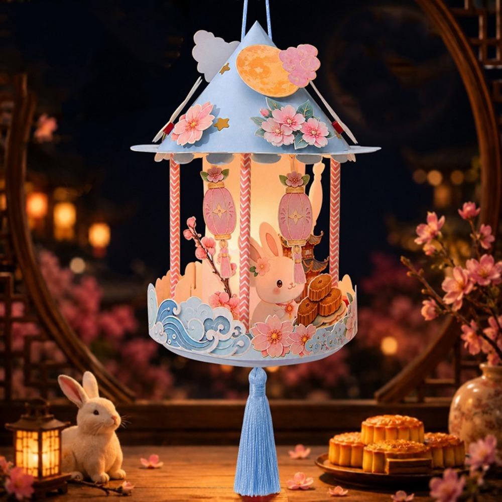 Chinese Style Mid-Autumn Festival Lantern Cartoon Light-Up Lantern Handheld Lantern Photo Props