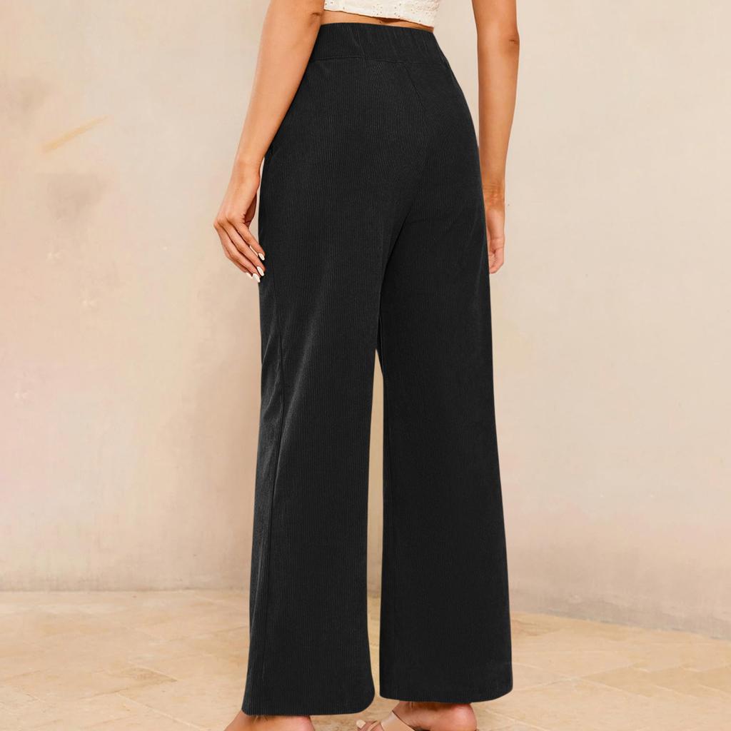 Women's Corduroy Pants Casual Women's Color Corduroy Loose Straight Pants