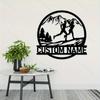 Customizable Metal Sign Running Silhouette Fairy Tale Family Name Wall Art Hot Sale