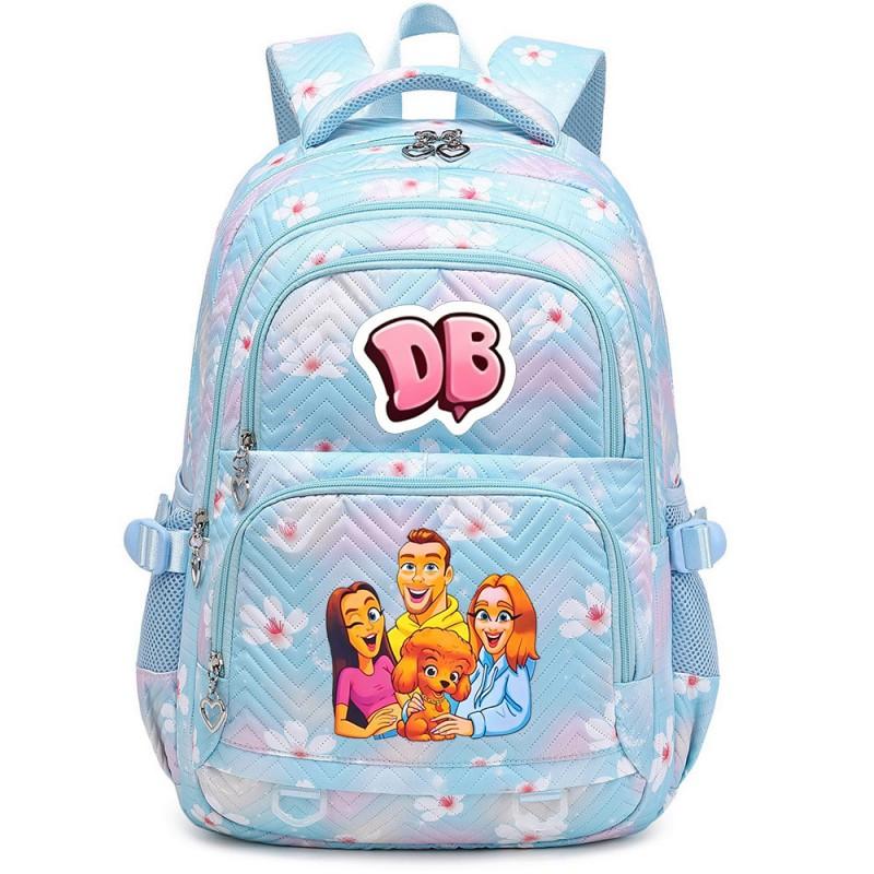 Cute Cartoon Character Print Backpack Girls School Use Large Capacity Nylon Student Bag With Padded Curved Straps