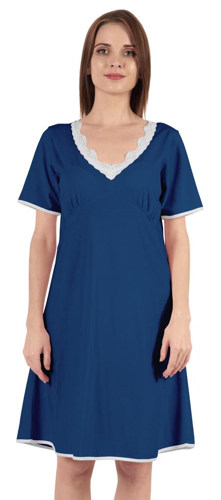 Inkmeso Solid Nightgown Dress For Women Nightwear Lace Short Sleeve Loungewear