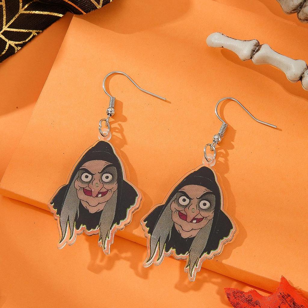 Halloween Witch Potion Bottle Acrylic Earrings - Unique and Fashionable Design