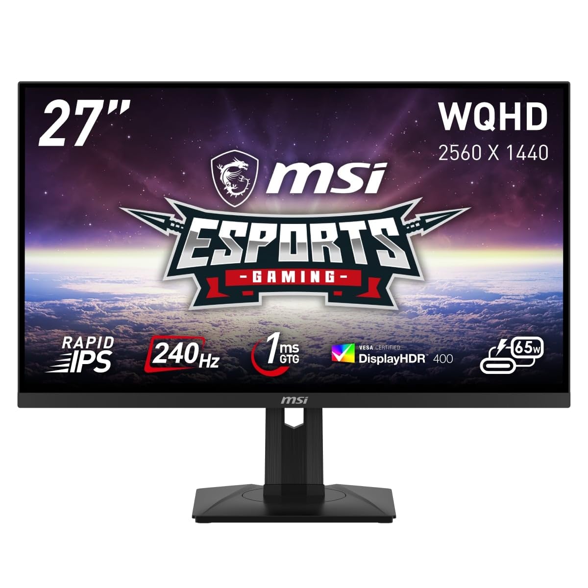 

MSI Gaming Monitor G274QPX 27 inchWQHDRAPID IPS Panel240Hz1ms(GTG)G-SYNC CompatibleDisplayHDR 400HDMIDPUSB Type-C (Max 65W)VerticalHorizontal