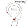 Salircon Gothic Red Love Heart Acrylic Rhinestone Pendent Neckalce Women Trendy Handmade CCB Beaded Tassel Chain Choker Jewelry