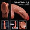 Realistic 30CM Thick Dual Density Silicone Dildo, Curved Suction Cup Dildo, Harness Compatible, Soft Body-Safe Adult Intimate Product, Multi-Size